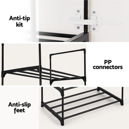 Artiss Shoe Rack DIY Stackable 10-tier Black Dunn.