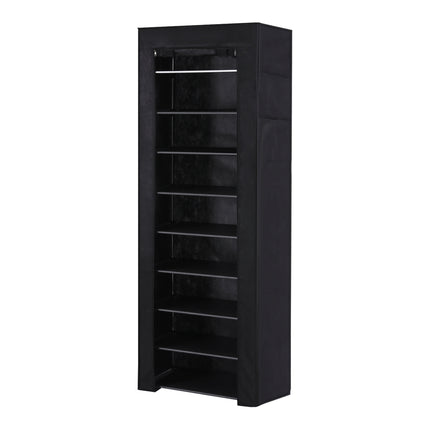 Artiss Shoe Rack Cabinet Removable Cover 10 tier Black.