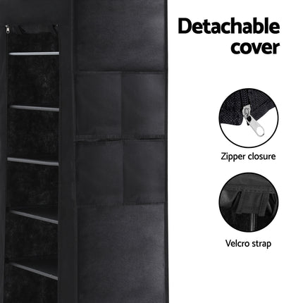 Artiss Shoe Rack Cabinet Removable Cover 10 tier Black.