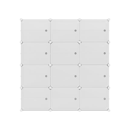 Artiss Shoe Rack DIY 12 Storage Cube Stackable White.