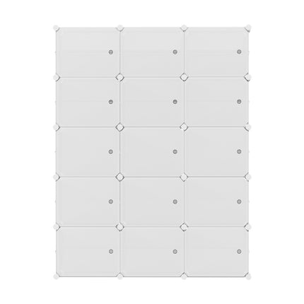 Artiss Shoe Rack Storage Cabinet DIY 15 Storage Cube Stackable White.