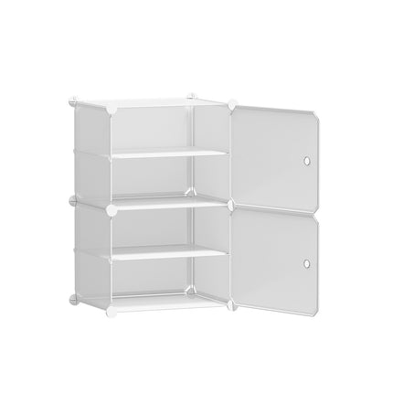 Artiss Shoe Rack DIY Set of 2 Storage Cube Stackable White.
