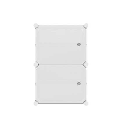 Artiss Shoe Rack DIY Set of 2 Storage Cube Stackable White.