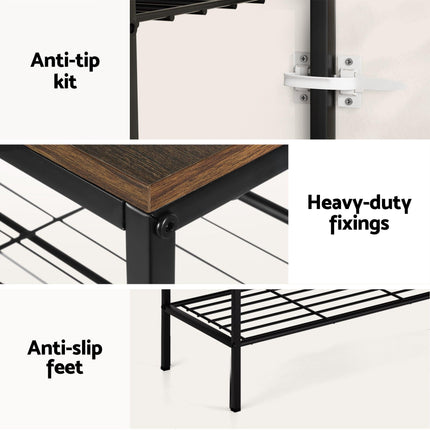 Artiss Shoe Rack 4 tier Storage Organiser Walnut.