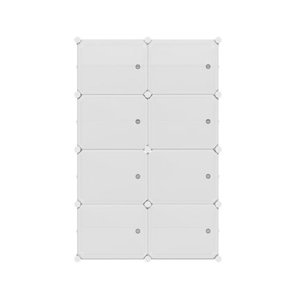 Artiss Shoe Box DIY Set of 8 Storage Cube Stackable White.