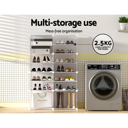 Artiss Shoe Box DIY Set of 8 Storage Cube Stackable White.