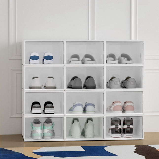 Artiss Shoe Box Rack DIY Set of 12 Stackable White Abel.
