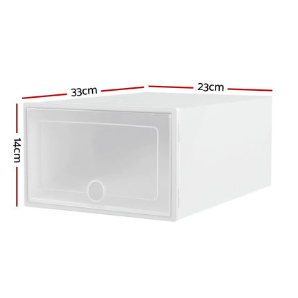 Artiss Shoe Box Rack DIY Set of 24 Stackable White Abel.