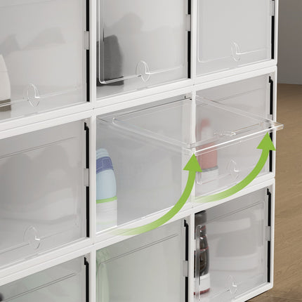 Artiss Shoe Box Rack DIY Set of 24 Stackable White Abel.