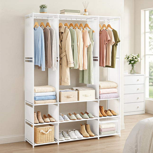 Artiss Large Portable Clothes Closet Wardrobe with Open Shelf White.