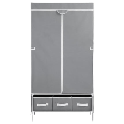 Artiss Large Portable Clothes Closet Wardrobe with Tiebacks Grey.