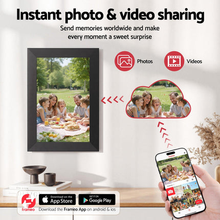 Artiss Digital Photo Frame 10.1 Inch WIFI Touch-Screen Picture Video Player 32G.