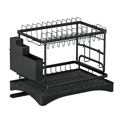 Cefito Dish Rack Expandable Drying Drainer Cutlery Holder Tray Kitchen 2 Tiers.