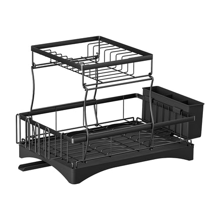 Cefito Dish Rack Expandable Drying Drainer Cutlery Holder Tray Kitchen 2 Tiers.
