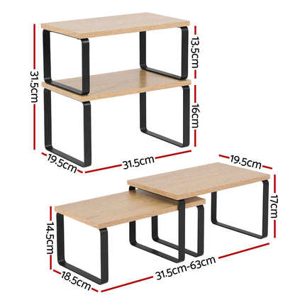 Cefito Kitchen Storage Shelves Rack Cupboard Cabinet Organiser Set of 2.