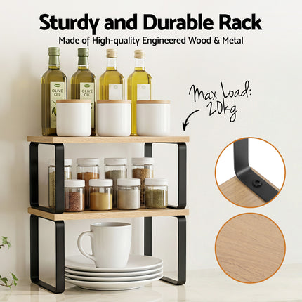 Cefito Kitchen Storage Shelves Rack Cupboard Cabinet Organiser Set of 2.