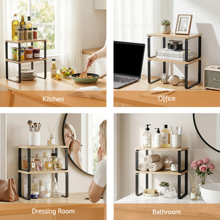 Cefito Kitchen Storage Shelves Rack Cupboard Cabinet Organiser Set of 2.
