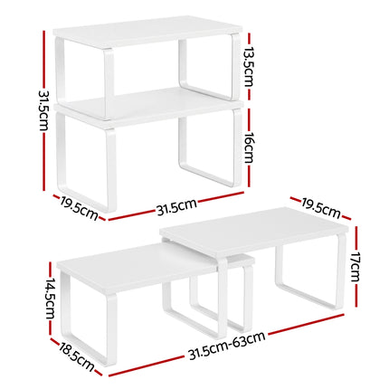 Cefito Kitchen Storage Shelves Rack Cupboard Cabinet Organiser Set of 2.