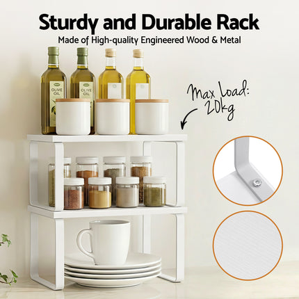 Cefito Kitchen Storage Shelves Rack Cupboard Cabinet Organiser Set of 2.