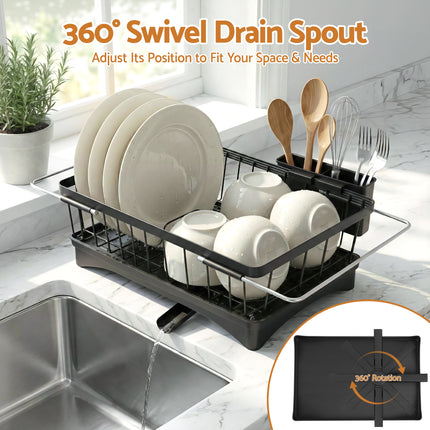 Cefito Dish Drying Rack for Kitchen Storage Organisation Kitchen Sink Organiser Dish Drainer.