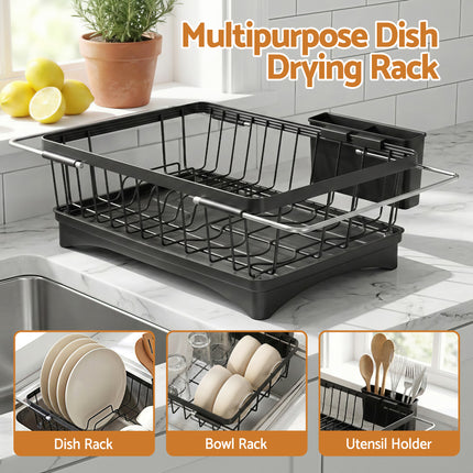 Cefito Dish Drying Rack for Kitchen Storage Organisation Kitchen Sink Organiser Dish Drainer.