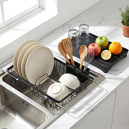Cefito Dish Drying Rack for Kitchen Storage Organisation Kitchen Sink Organiser Dish Drainer.