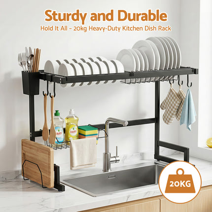 Cefito Dish Drying Rack for Kitchen Storage Organisation Kitchen Sink Organiser Dish Drainer.