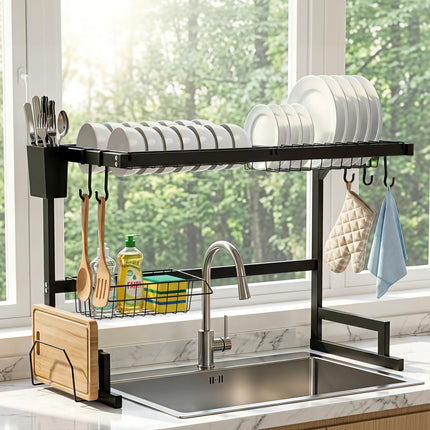 Cefito Dish Drying Rack for Kitchen Storage Organisation Kitchen Sink Organiser Dish Drainer.