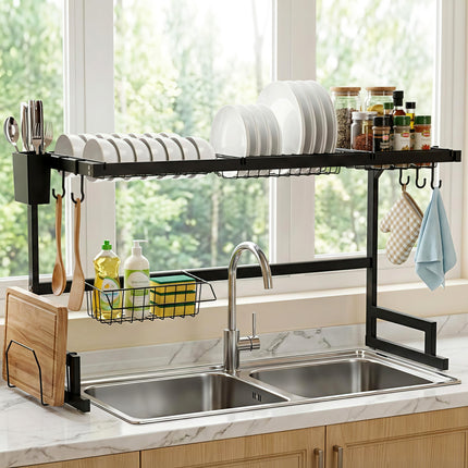Cefito Dish Drying Rack for Kitchen Storage Organisation Kitchen Sink Organiser Dish Drainer.