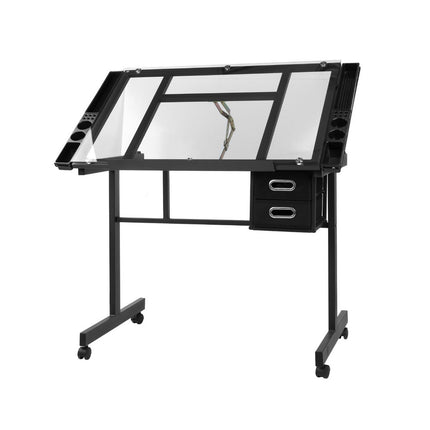 Artiss Drawing Desk Drafting Table Black.