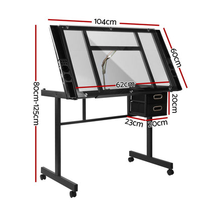 Artiss Drawing Desk Drafting Table Black.