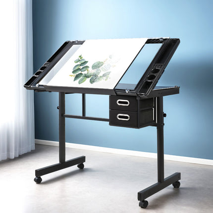 Artiss Drawing Desk Drafting Table Black.