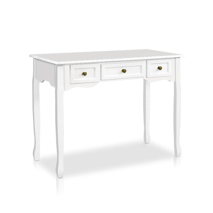 Artiss Console Table 3 Drawers White Hamptons.