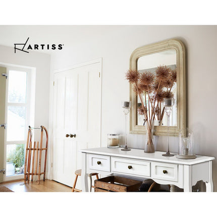 Artiss Console Table 3 Drawers White Hamptons.