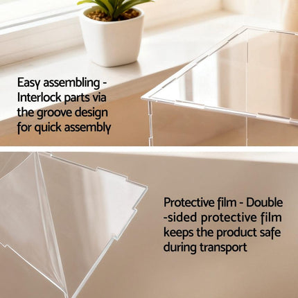 Artiss Clear Acrylic Display Case Dustproof Protection Box For Car Toys 30CM.