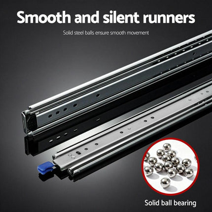 Giantz 2x Drawer Slides Full Extension Locking 227kg 1804-3608mm Length.