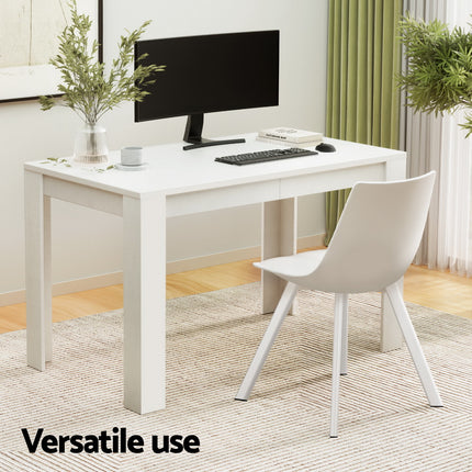 1 Artiss Dining Table and 4 Chairs Set Rectangle White.