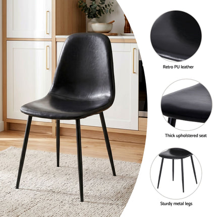 Artiss Dining Table and Chairs Set 5pcs Foldable with 2 Drawers Black and White.