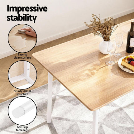Artiss Dining Table and Chairs Set of 4 Bench Kitchen Furniture Natural and White.