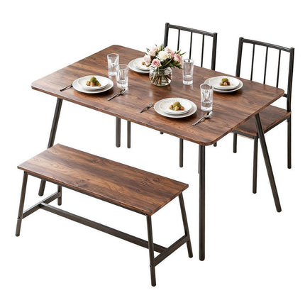 Artiss Dining Table and Chairs Set of 4 Bench Kitchen Furniture Natural and White.
