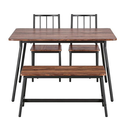 Artiss Dining Table and Chairs Set of 4 Bench Kitchen Furniture Natural and White.