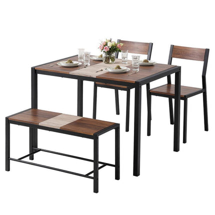Artiss Dining Table and Chairs Set of 4 Bench Kitchen Furniture Natural and White.