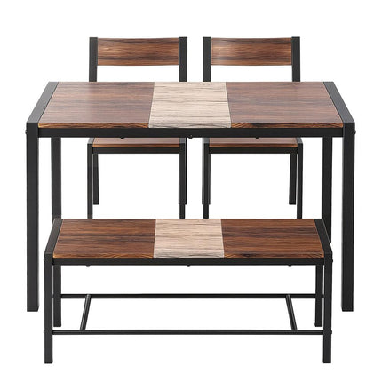 Artiss Dining Table and Chairs Set of 4 Bench Kitchen Furniture Natural and White.