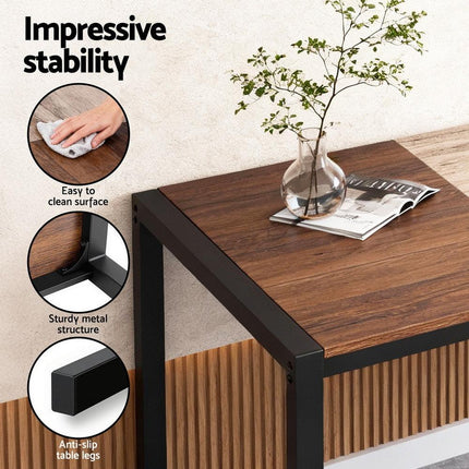 Artiss Dining Table and Chairs Set of 4 Bench Kitchen Furniture Natural and White.