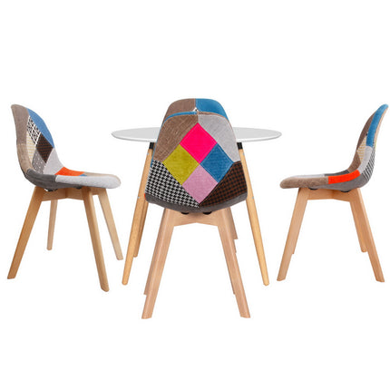 1 Artiss Dining Table and 4 Chairs Set DSW White.