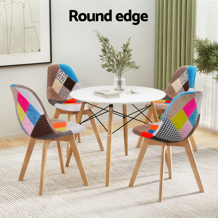 1 Artiss Dining Table and 4 Chairs Set DSW White.