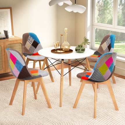 1 Artiss Dining Table and 4 Chairs Set DSW White.