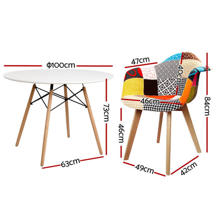 Artiss Bar Table and Stools Set Dining Desk Solid Wood Kitchen Chairs Cafe Pub.