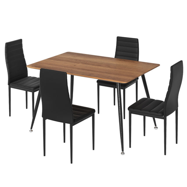 1 Artiss Dining Table and 4 Chairs Set Rectangle Metal.