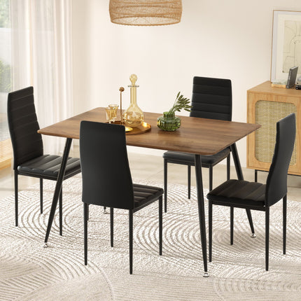 1 Artiss Dining Table and 4 Chairs Set Rectangle Metal.